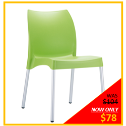 Vita Hospitality Stackable Chair Green WITH PRICING